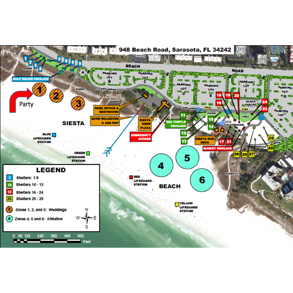 Siesta Beach Map for Welcome Party