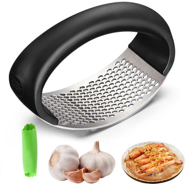2024 Upgraded Stainless Steel Garlic Crusher - Garlic Crusher, Home Kitchen Utensils Portable Manual Garlic Crusher, Home & Kitchen Garlic Press (1pc)