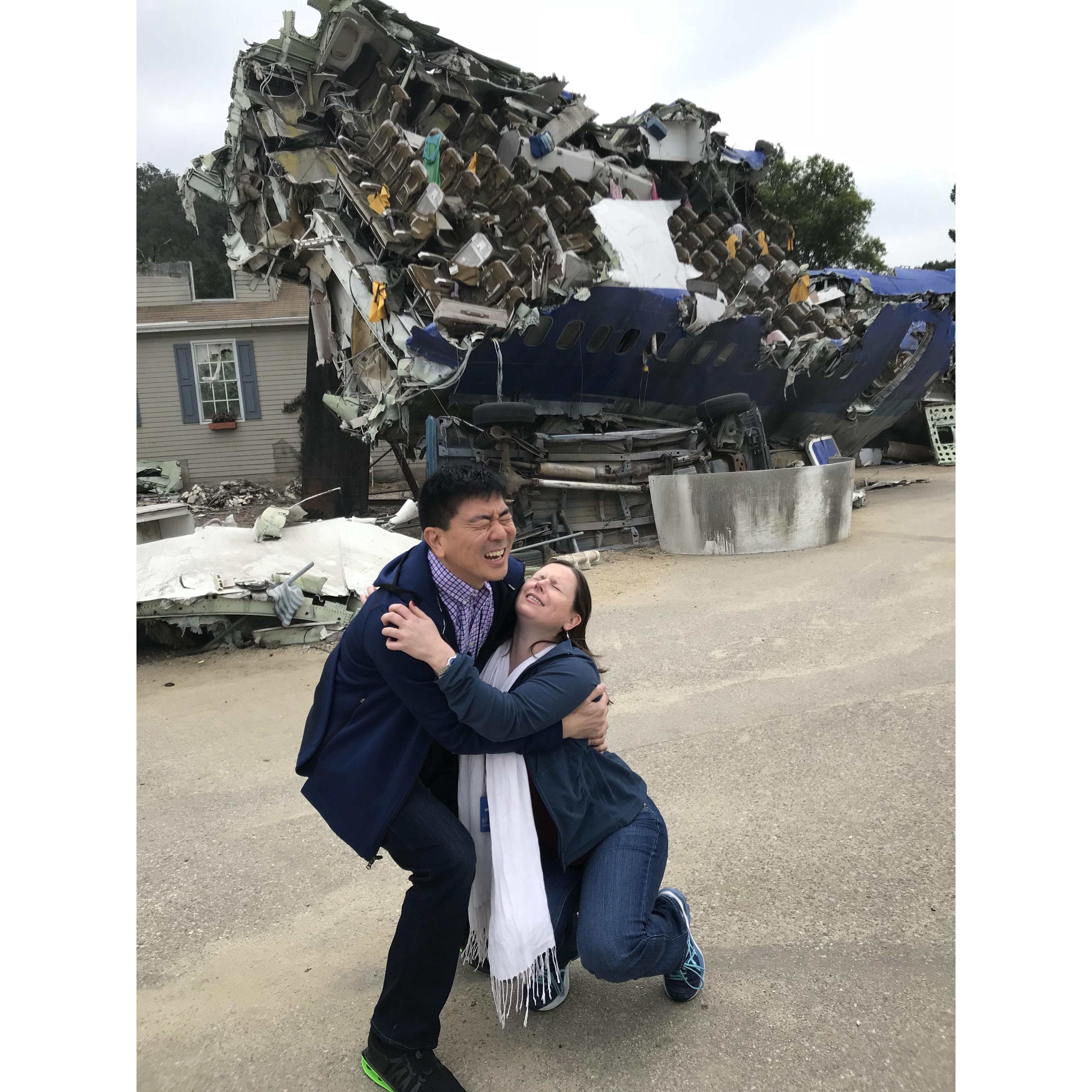 Flight to LA was a little rough, but we survived! Universal Studios Feb 2018