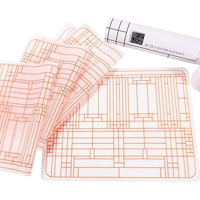 KAF Home Frank Lloyd Wright Oak Park Silicone Placemats 17 x 13-inch (Set of 4)