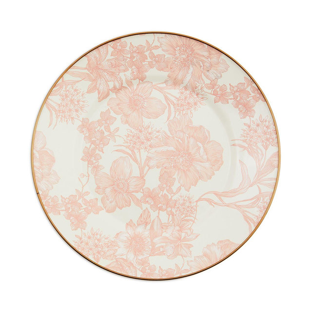 Mackenzie-Childs Rosy English Garden Enamel Dinner Plate