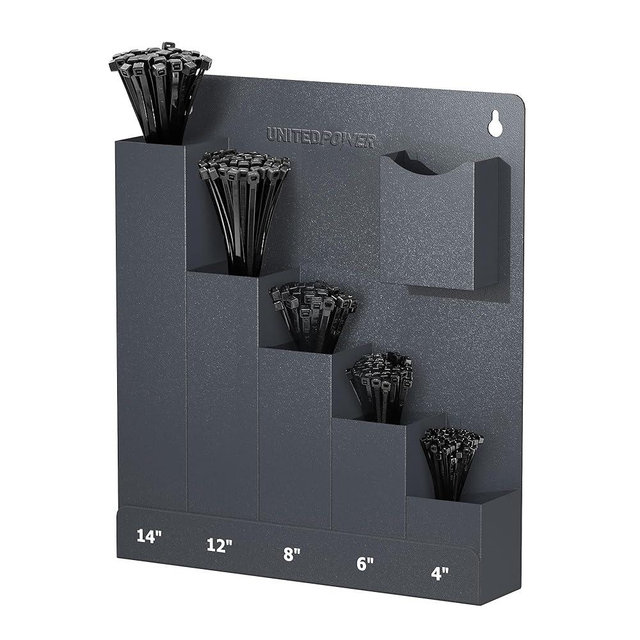 UNITEDPOWER Cable Tie Holder, Wall Mount Storage Rack Organizer for Workshop, Shed, Garage, Home, Fit Various Lengths Zip Tie