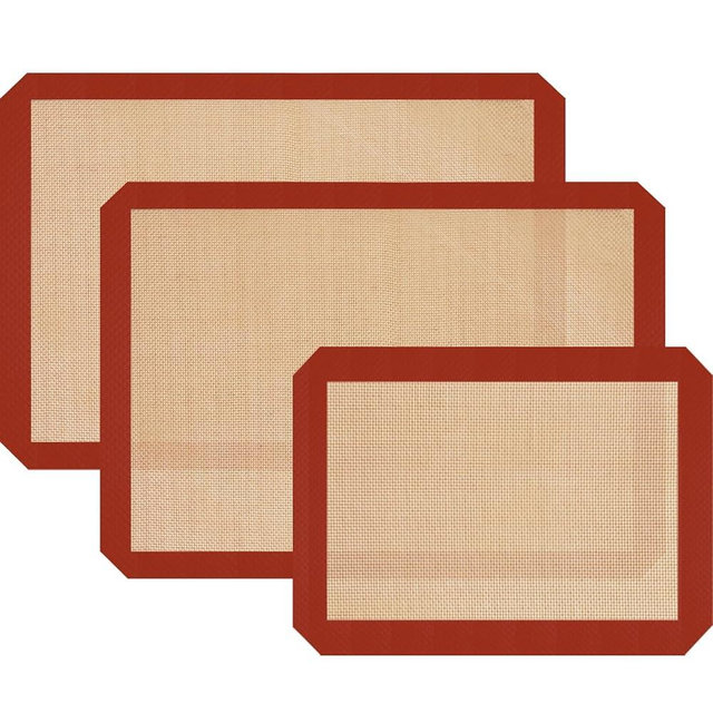 Silicone Baking Mat Set of 3, Silicone Baking Mats Cookie Sheet, Non-Stick Mats for Baking, Easy Clean & Reusable Oven Baking Sheet for Making Macaroons, Cookies
