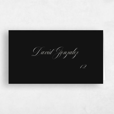 Black Wedding Place Card - Jade