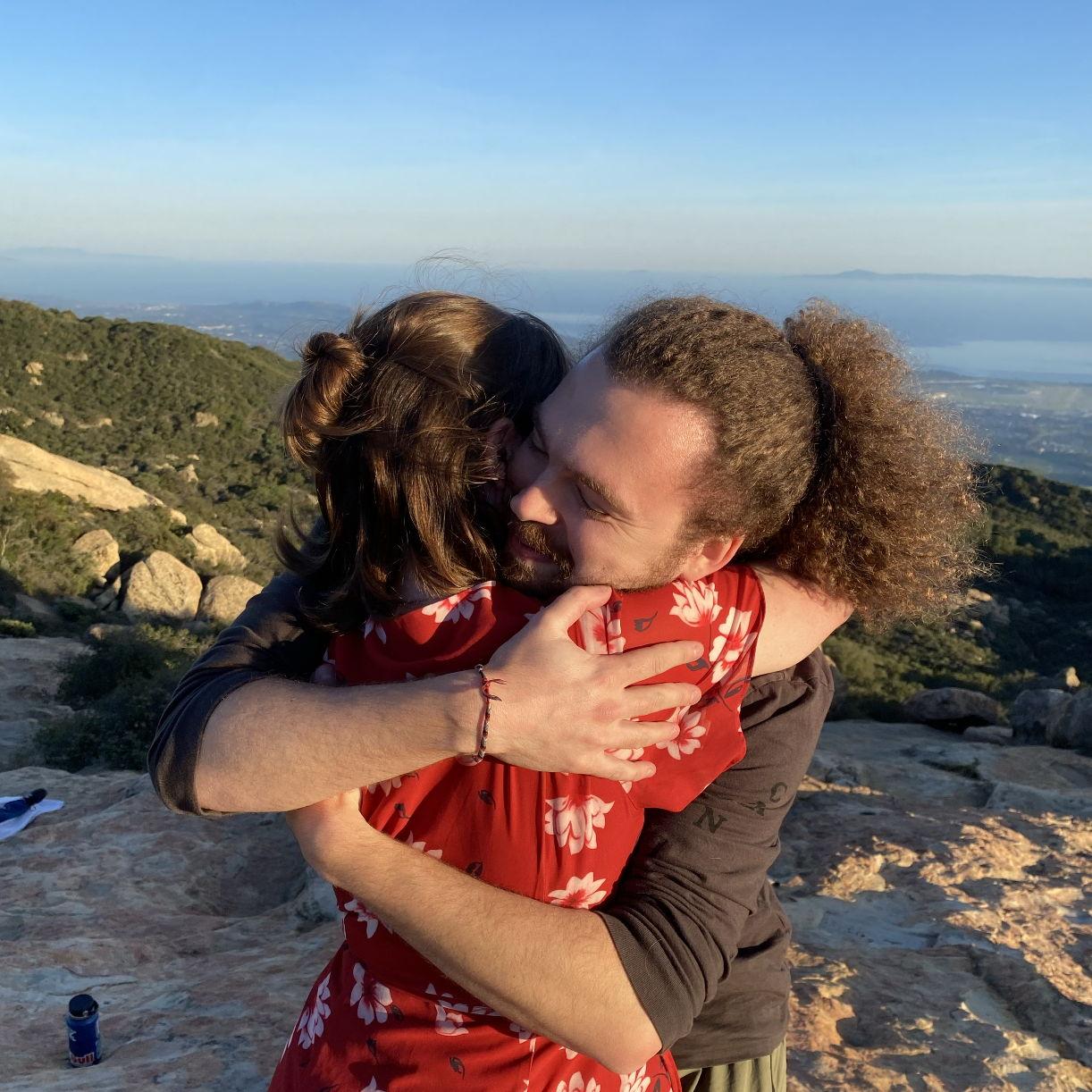 Engagement on the Lizard's Mouth Trail in Santa Barbara