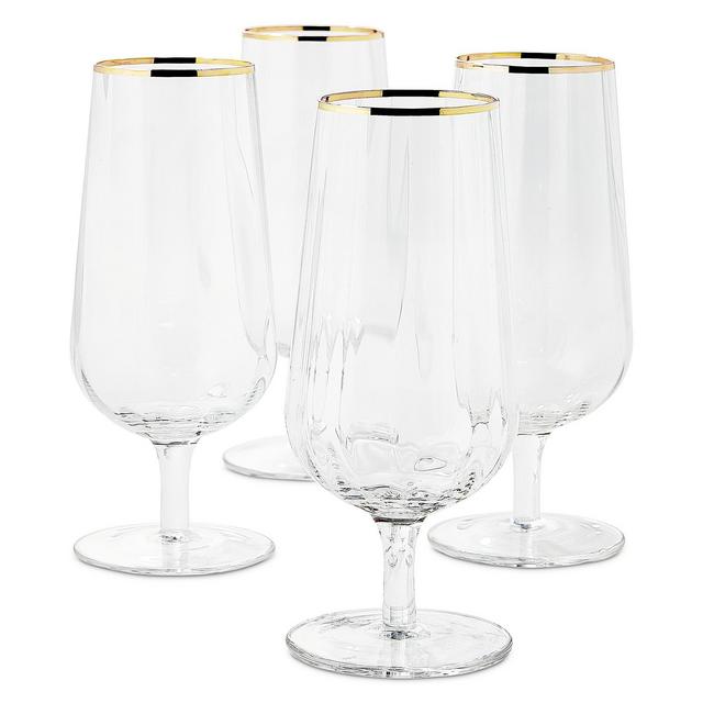 Martha Stewart Collection Optic Footed Water Glasses, Set of 4, Created for Macy's