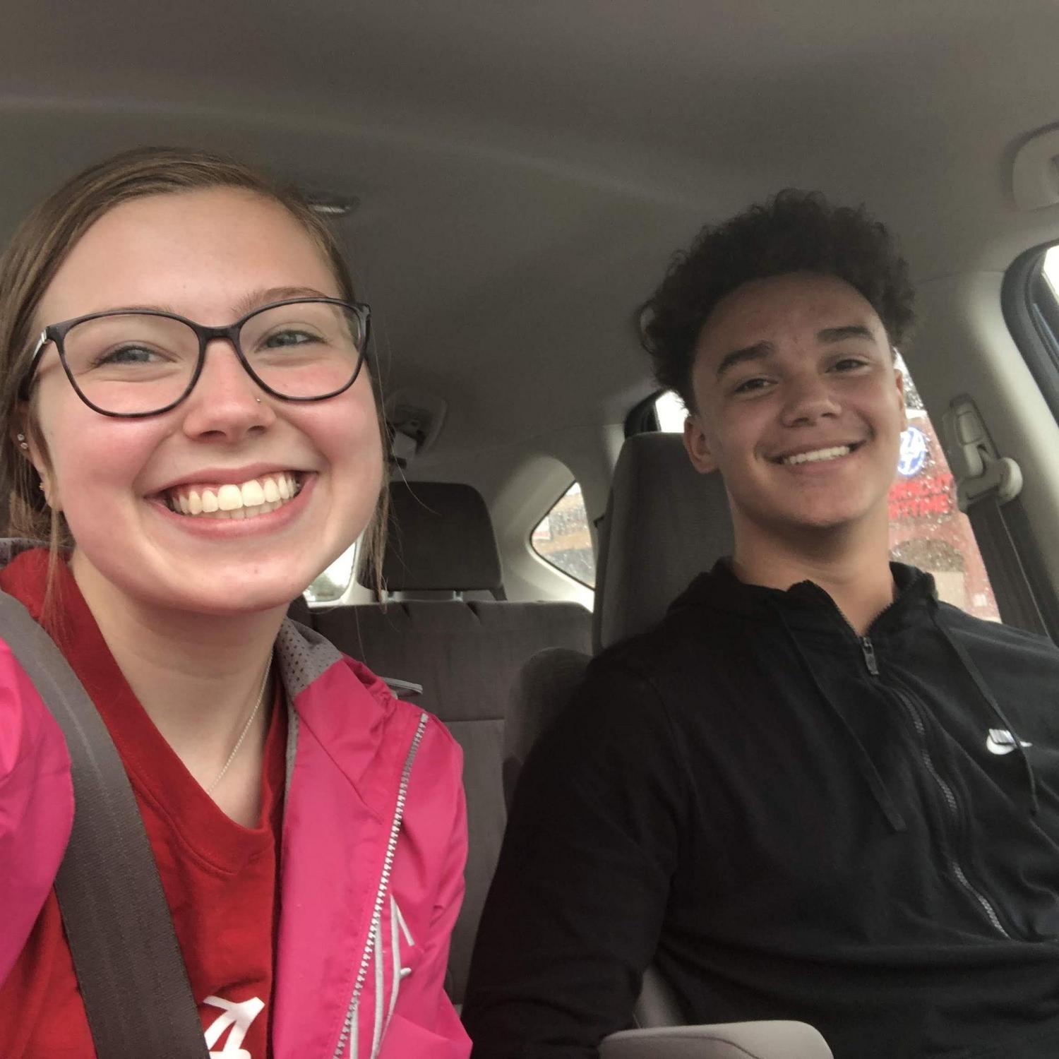 First car ride together to school.