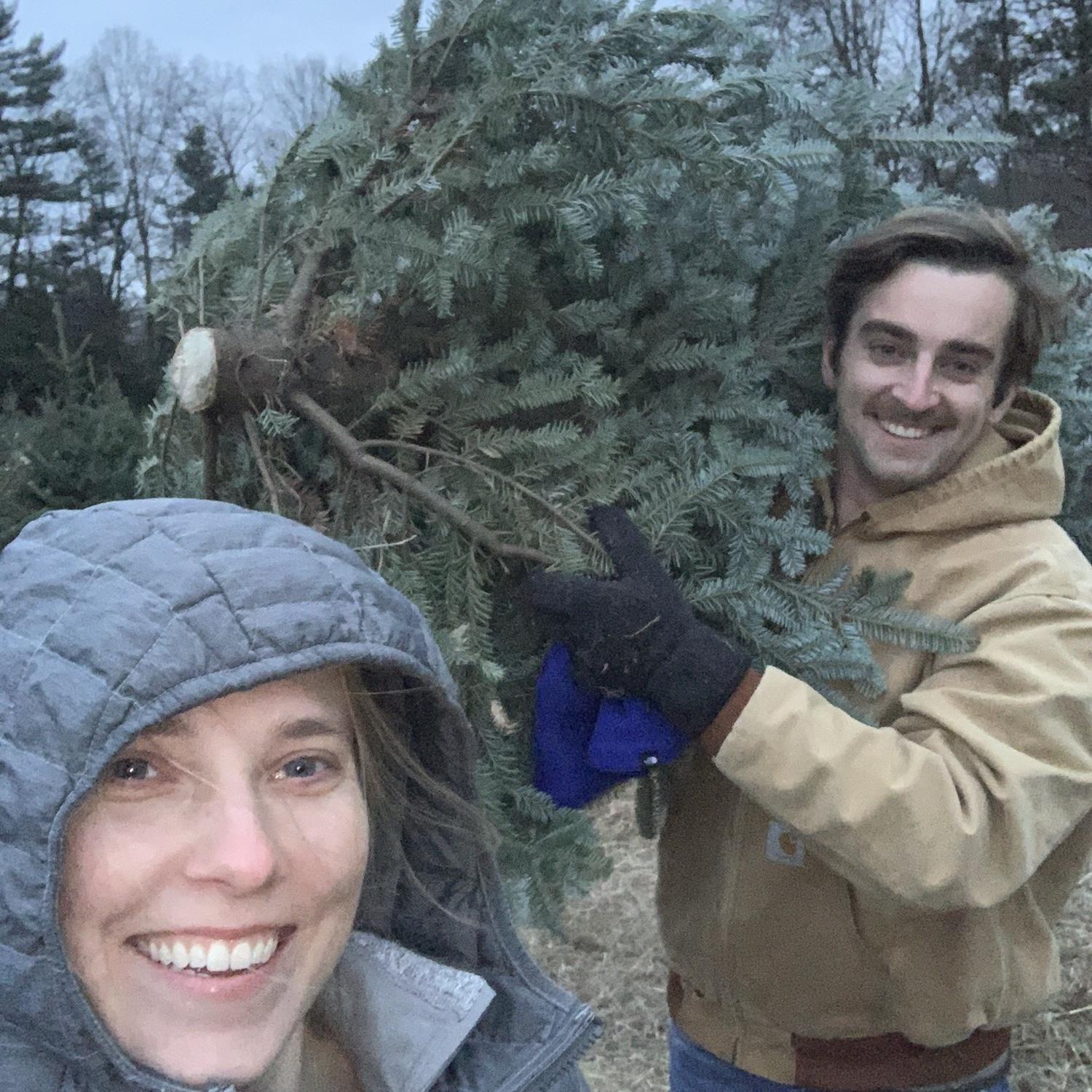 Cutting down our Christmas tree