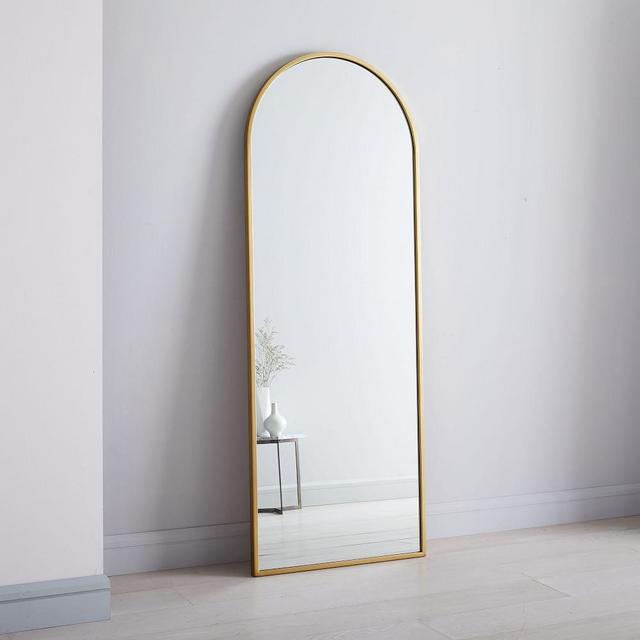 Metal Frame Mirror Arched Floor