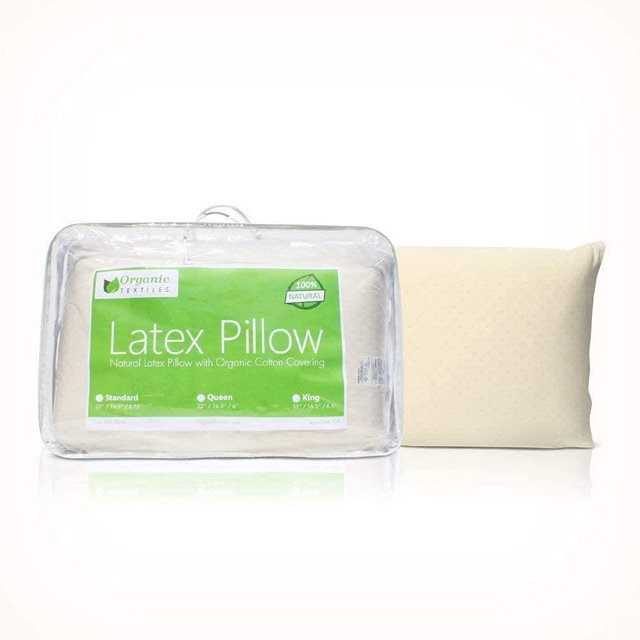 All Natural Latex Pillow (King Size, Medium), with 100% Organic Cotton Cover, Helps Relieve Pressure, Sleeping Support, Back and Side Sleepers