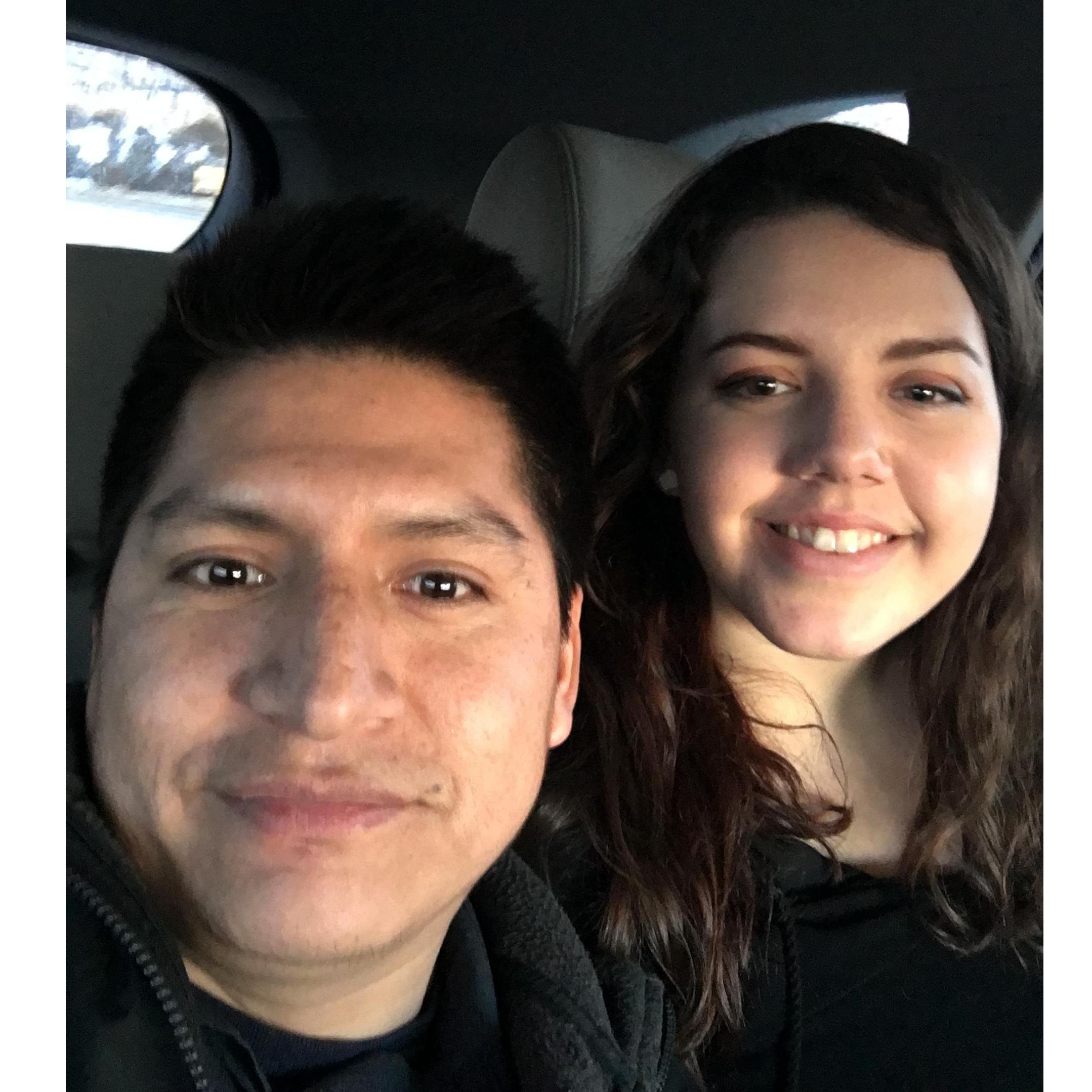 On our way to church during Christmas break