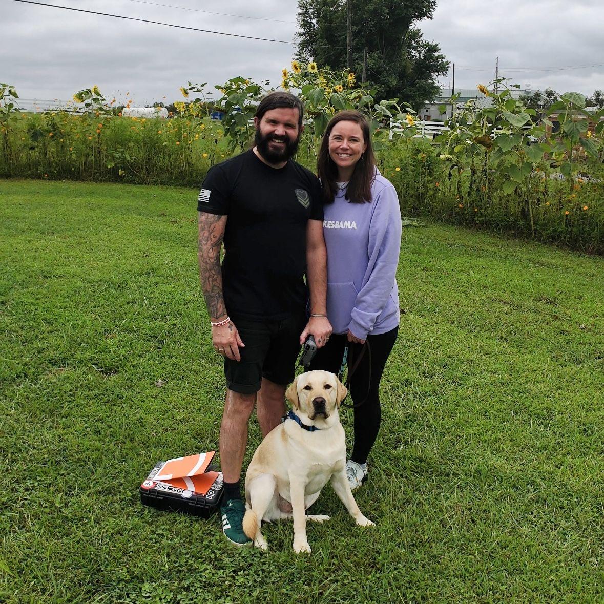 August 2025 - At Warrior Canine Connection training with our new pup Rusty