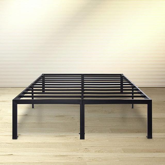 Olee Sleep 18 Inch Tall Heavy Duty Steel Slat/ Anti-slip Support/ Easy Assembly/ Mattress Foundation/ Maximum Storage/ Noise Free/ No Box Spring Needed, Black