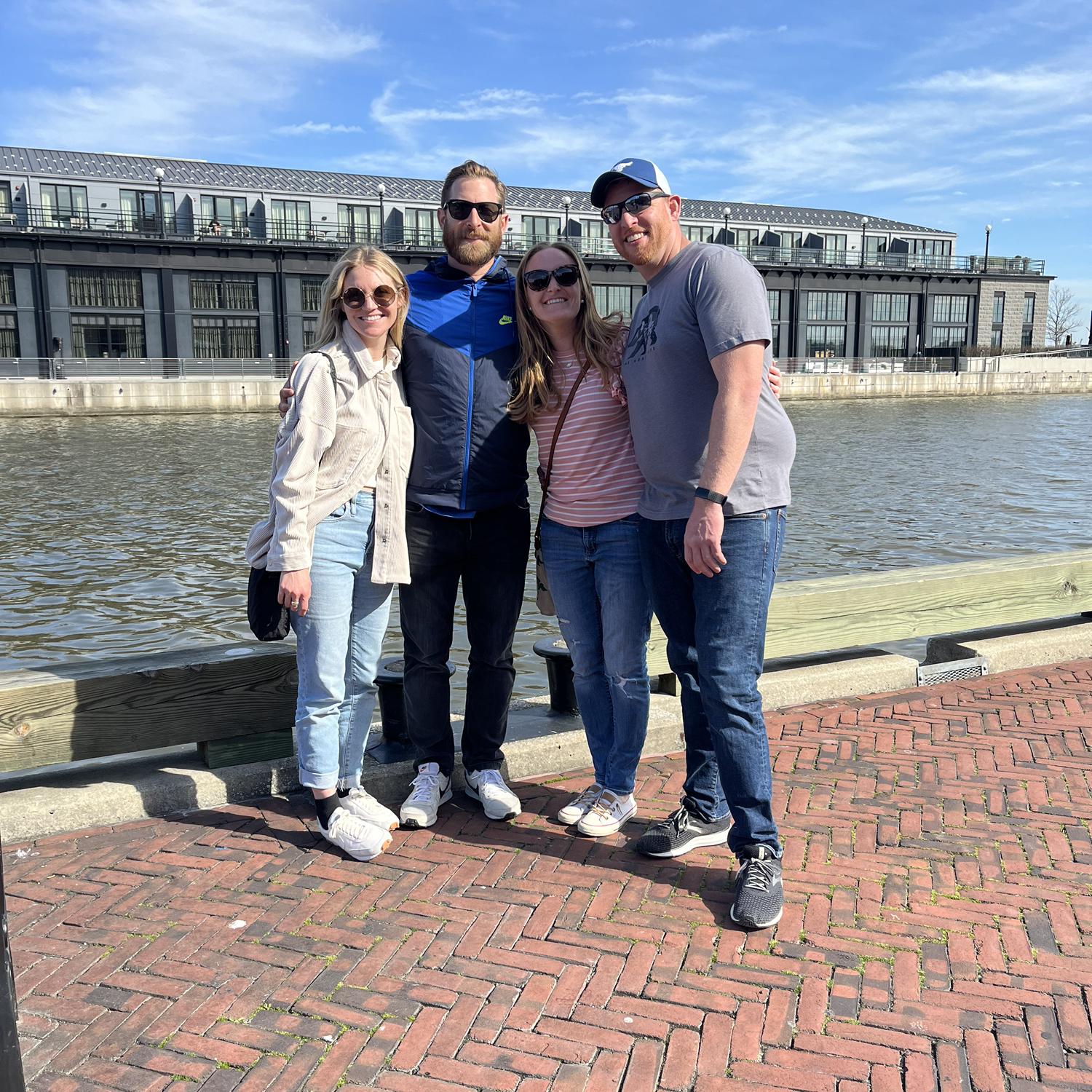 Emily’s sister Sarah and her now fiancé, Nate, visit and meet Eric for the first time! Fells Point. March 16, 2022.