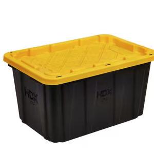 27 Gal. Tough Storage Tote in Black and Yellow