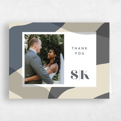 Charcoal, Grey Wedding Thank You - Everly Photo
