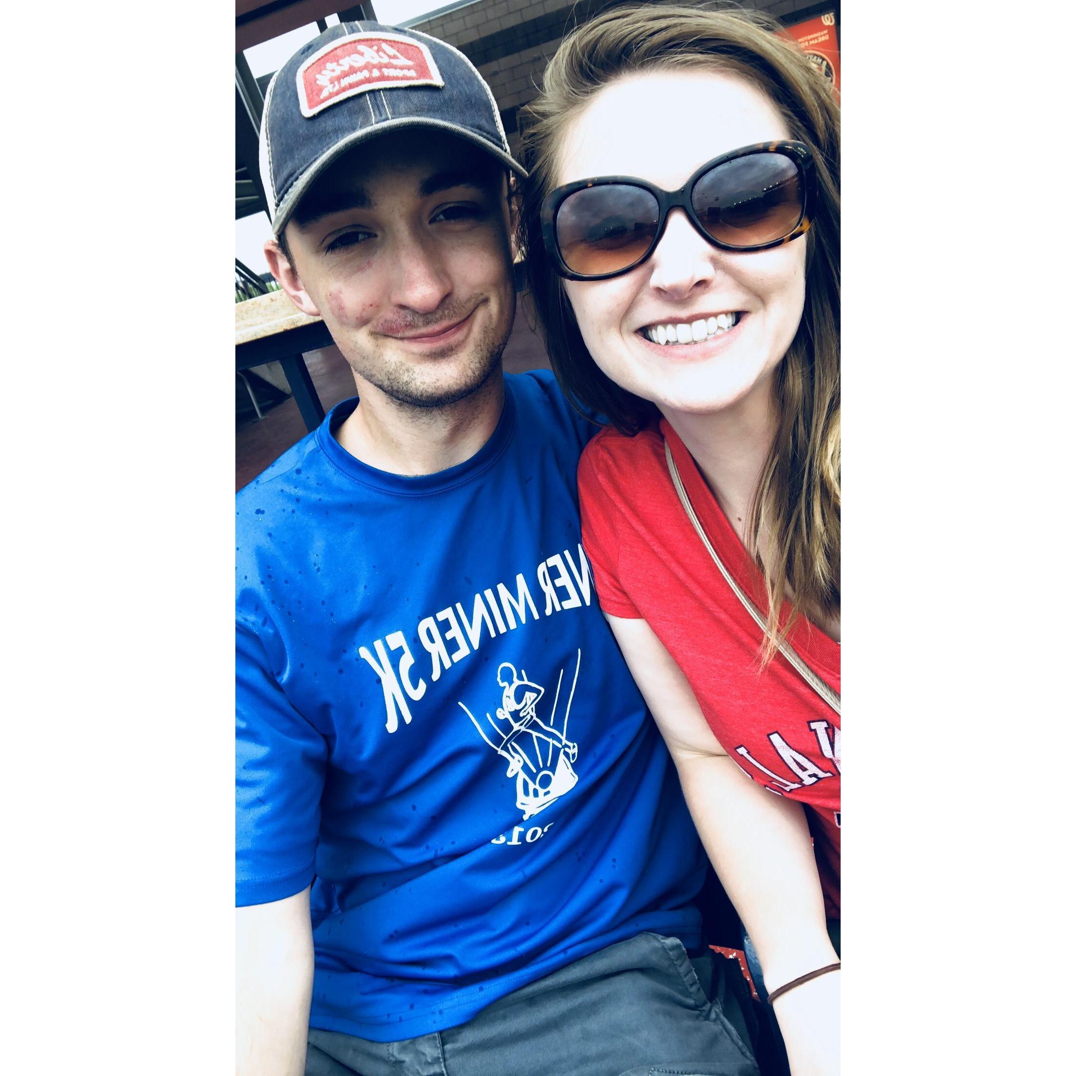From our second trip together. We were at a Nationals’ baseball game in Washington, D.C. May 2018.