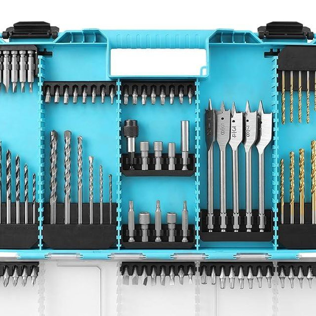 DuraTech 99 PCS Drill Bit Set, High Speed Steel Titanium Drill and Screwdriver Bit Set with Tough Case for Metal, Wood, Plastic, Concrete, Brick, Masonry