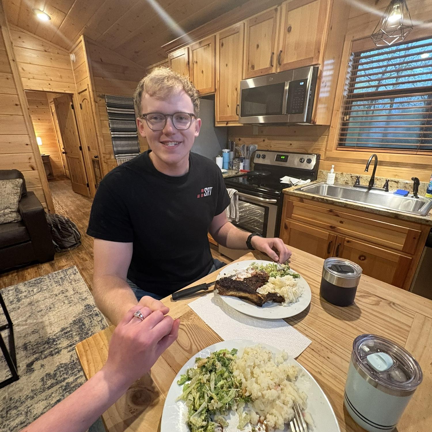 Dinner right after we got engaged, 2025.