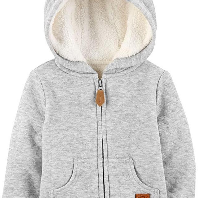 Simple Joys by Carter's Unisex Babies' Hooded Sweater Jacket with Sherpa Lining