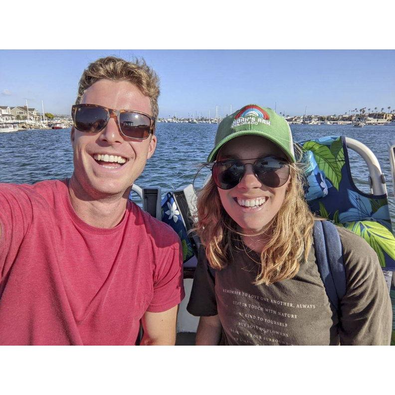 Likely the first photo Nathan and Emily took together. On a boat near Balboa Island. Not pictured: the dinner combo of hot dogs and cinnamon rolls.