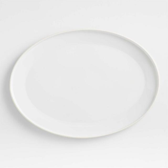 Tour White Porcelain Oval Serving Platter