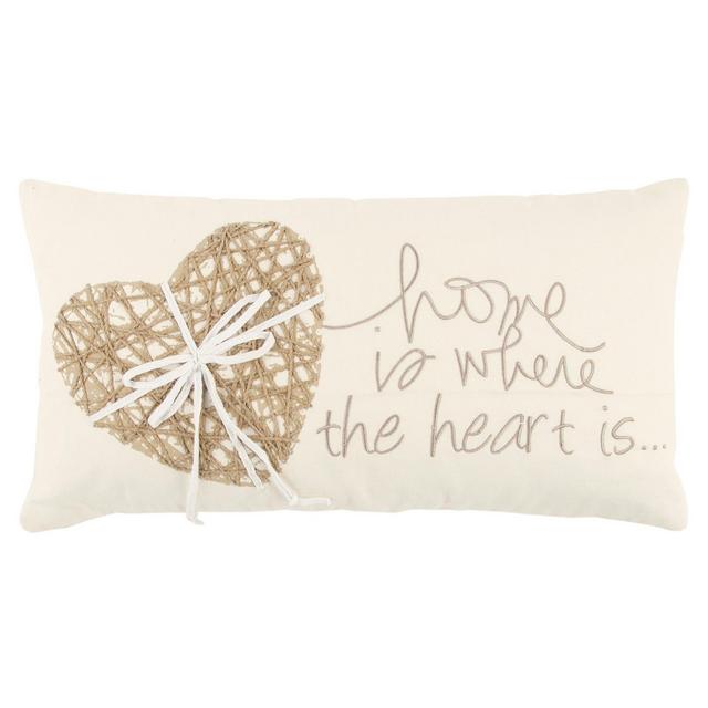Rizzy Home Heart Polyester Filled Decorative Pillow, 11" x 21"