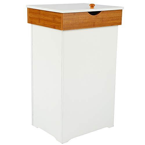 Function Home Kitchen Trash Can Country CottageTrashcan Wood Trash Bin Country Style Garbage Can Wooden Trash Can in-Home Recycling Bins 13 Gallon Outdoor Trash Cans Recycle Bin in White