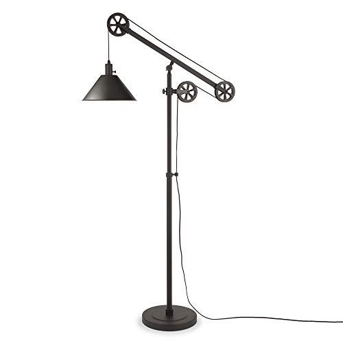 Henn&Hart FL0022 Industrial Floor Lamp, One Size, Black/Clear