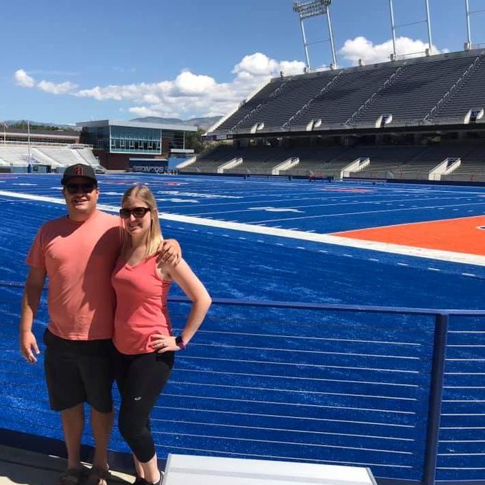 Visiting the infamous blue field in Boise.