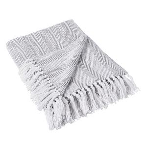 DII Gray Herringbone Stripe Throw