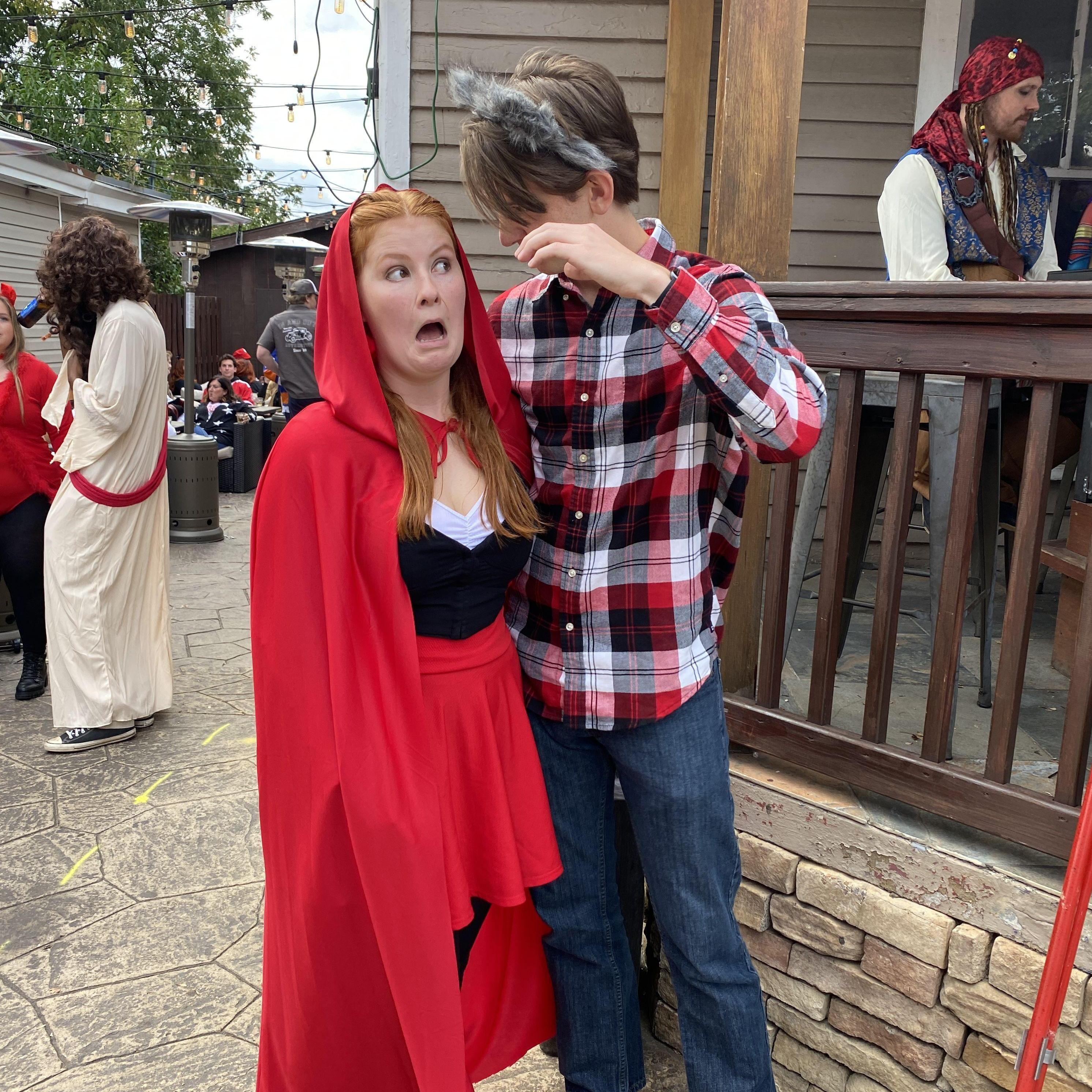 October 30, 2021 - This lovely picture was taken Halloween 2021. We were little red riding hood and the big bad wolf.