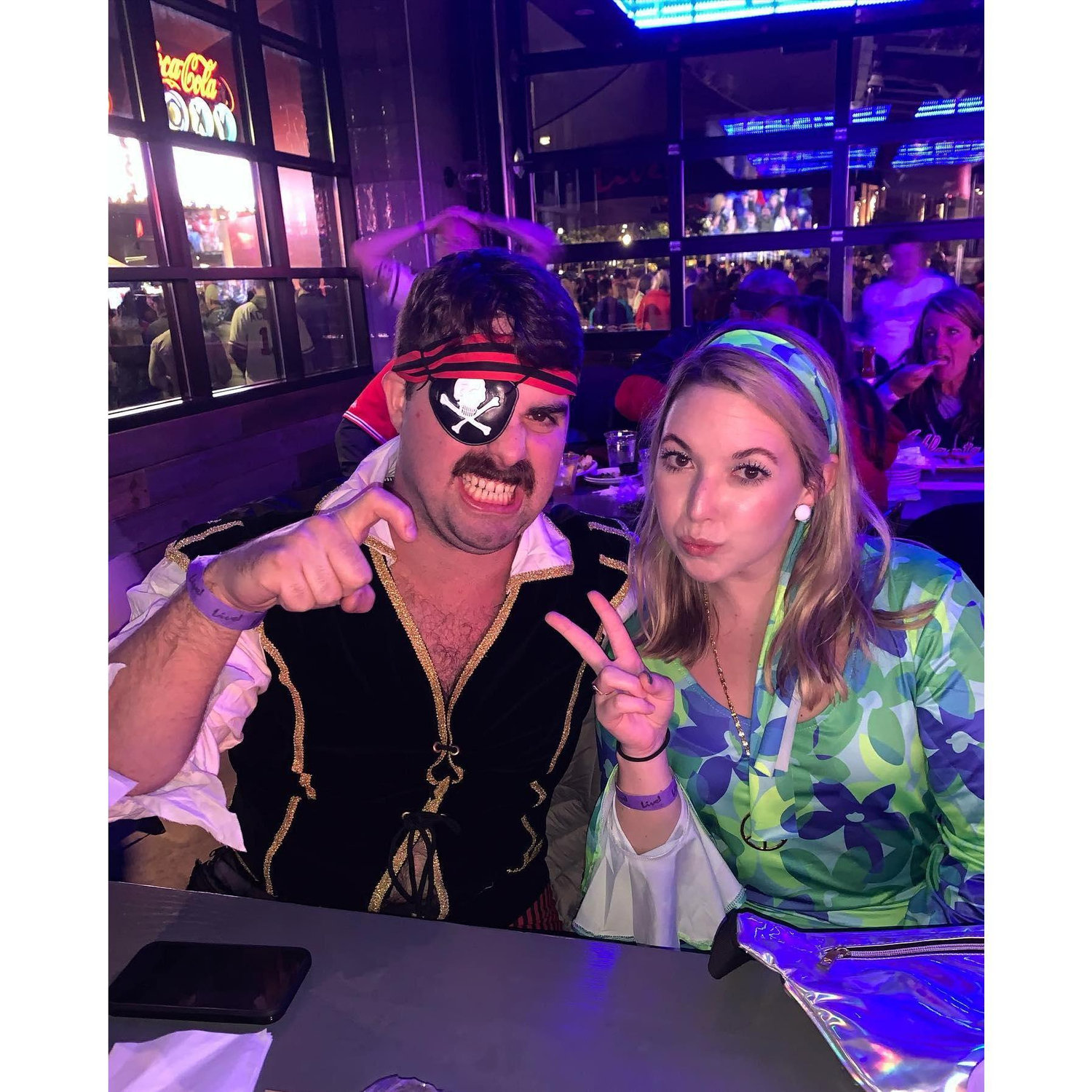 Halloween at Live! At the Battery when we lived in Atlanta and the Braves were in the World Series!