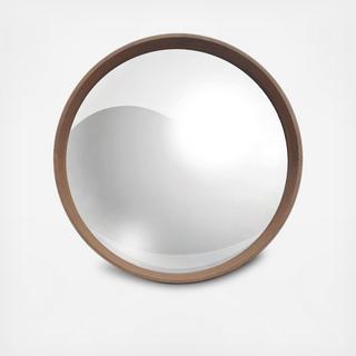 Oak Frame With Round Convex Mirror