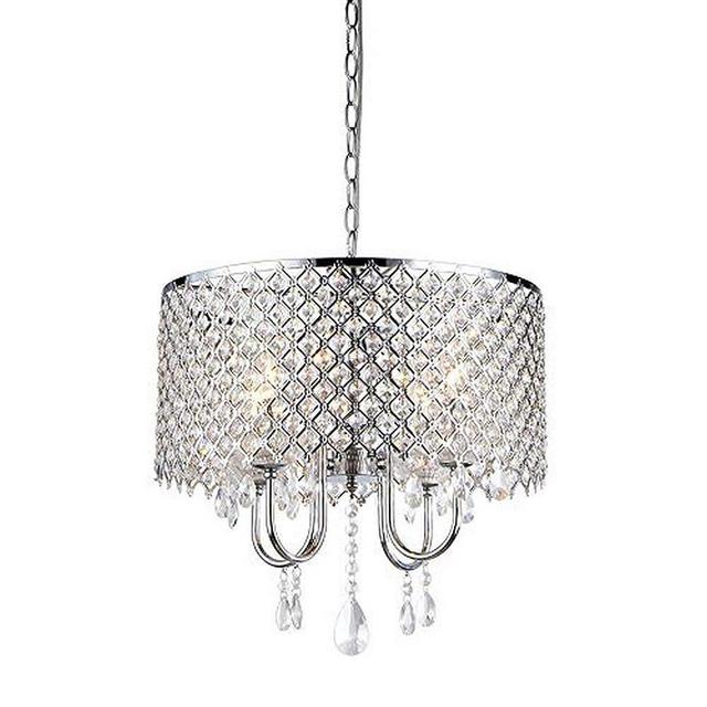 Whse of Tiffany RL5633 Deluxe Crystal Chandelier, 9" x 17" x 17", Silver