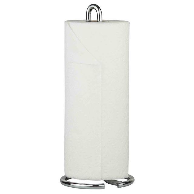 Home Basics Simplicity Collection Steel Free-Standing Paper Towel Holder Organizer and Dispensing Stand, Chrome