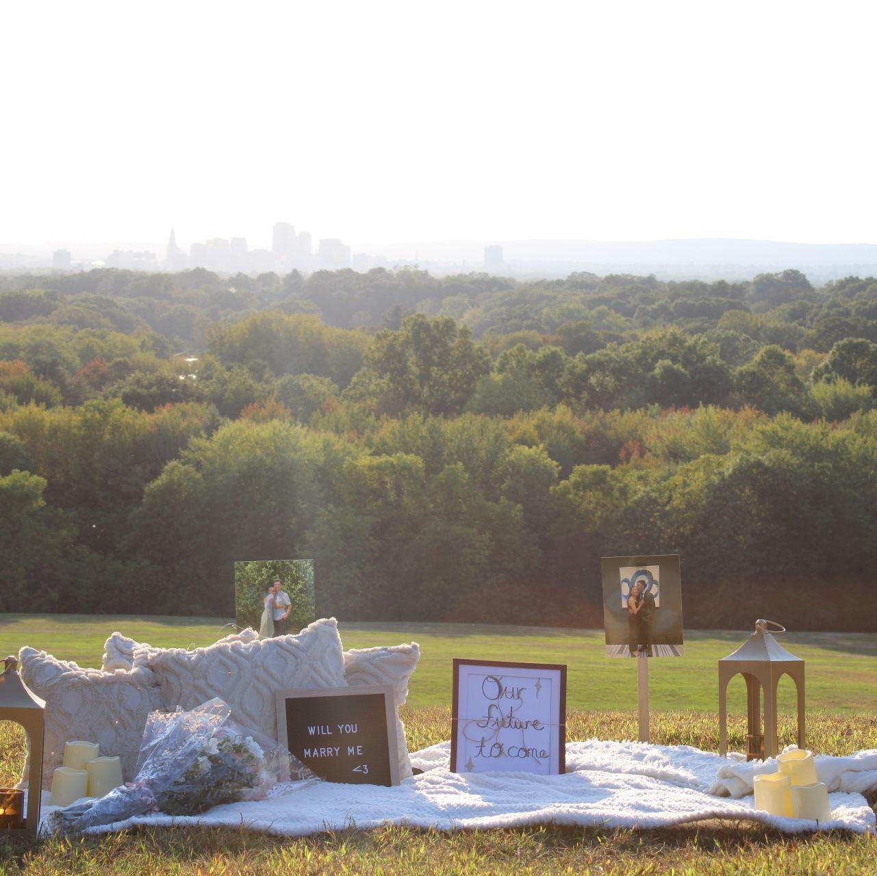 The beautiful proposal set-up!