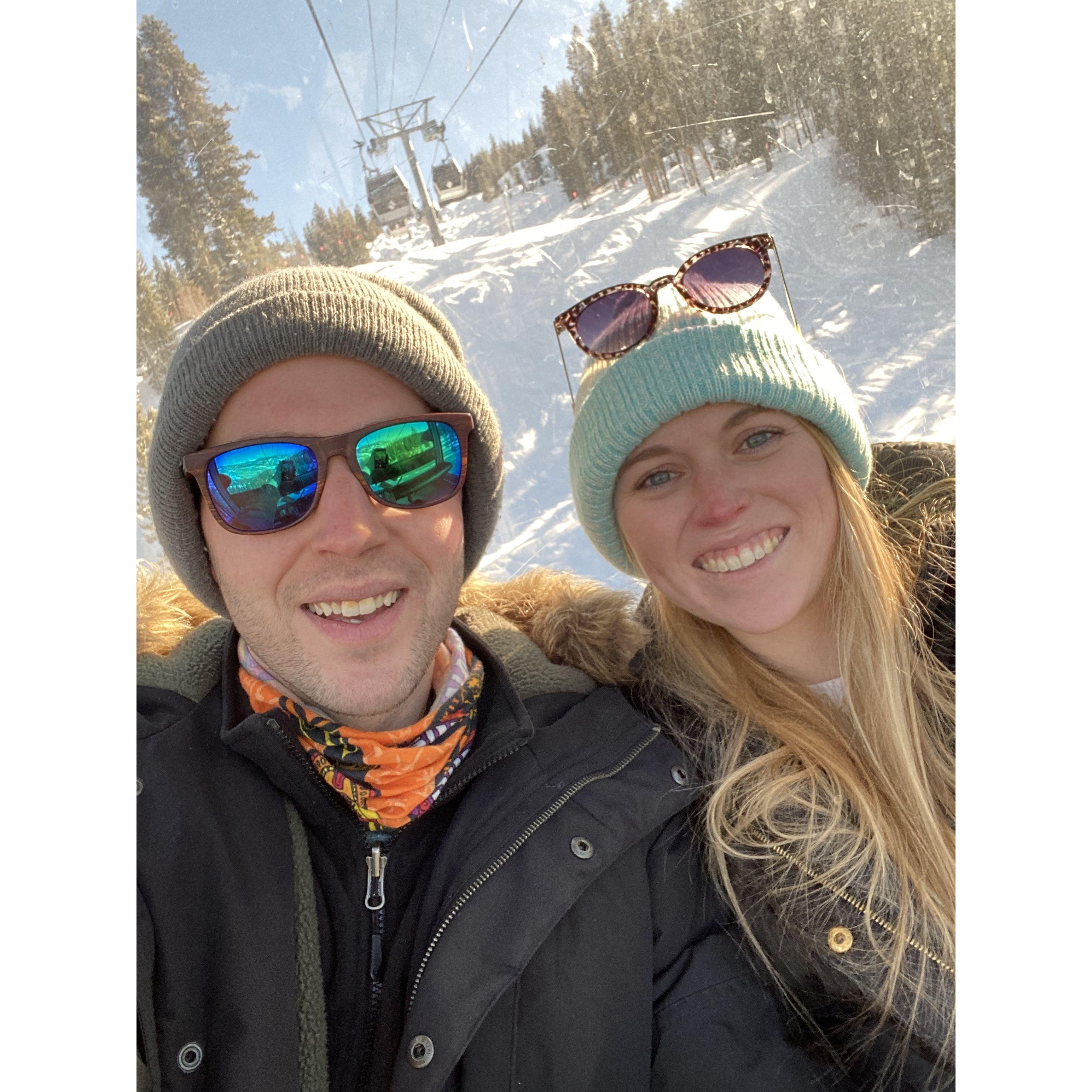 Skiing together in Beavercreek, CO