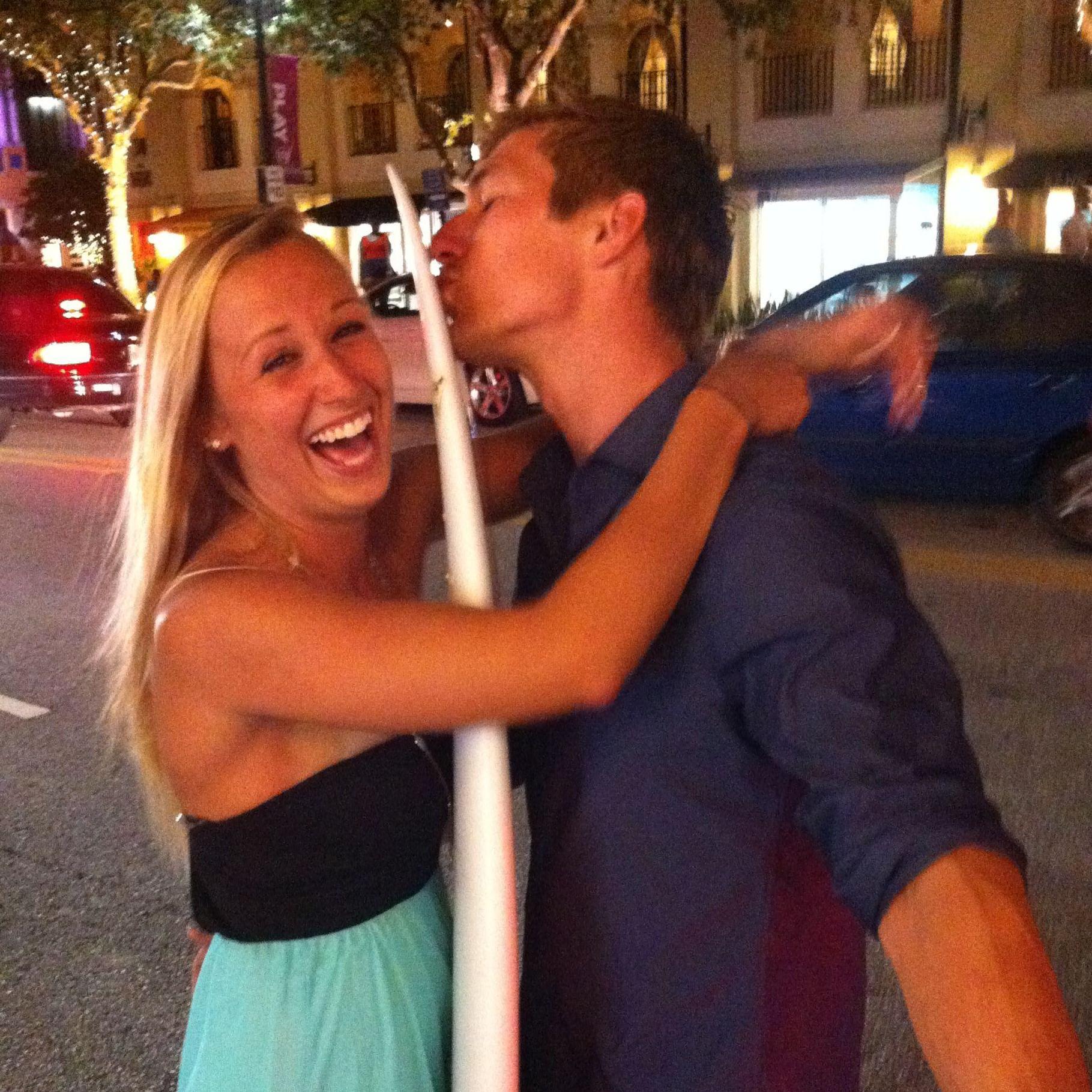 The night of my 21st birthday Mike surprised me with a new surfboard!