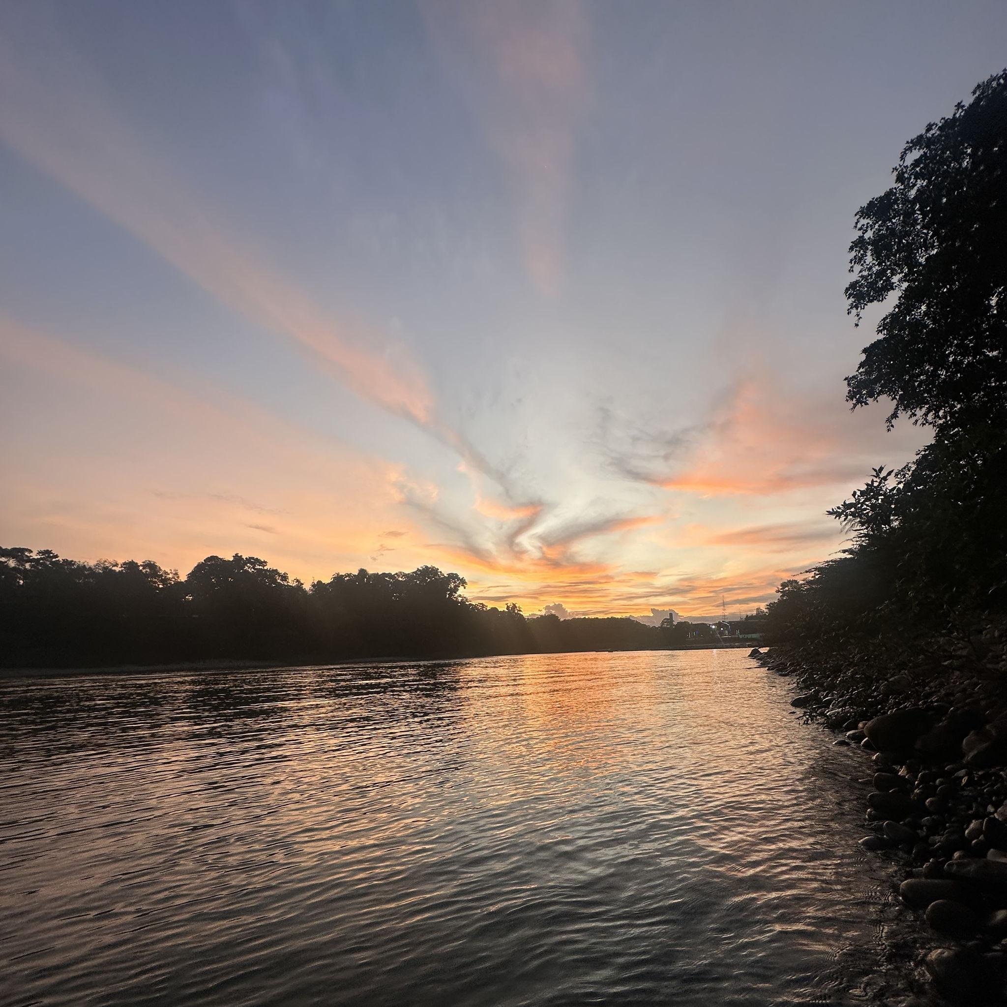 Amazon - A perfect Amazon sunset, enjoyed right from the comfort of our hotel room.