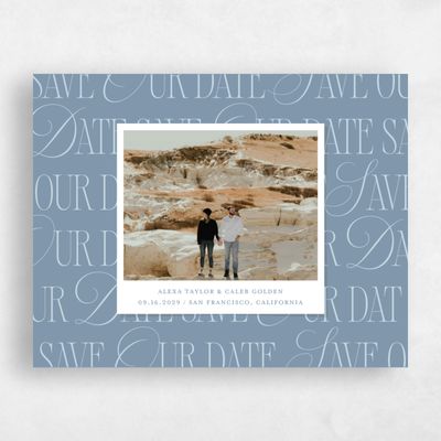 Storm Blue Wedding Save the Date - Orable Landscape