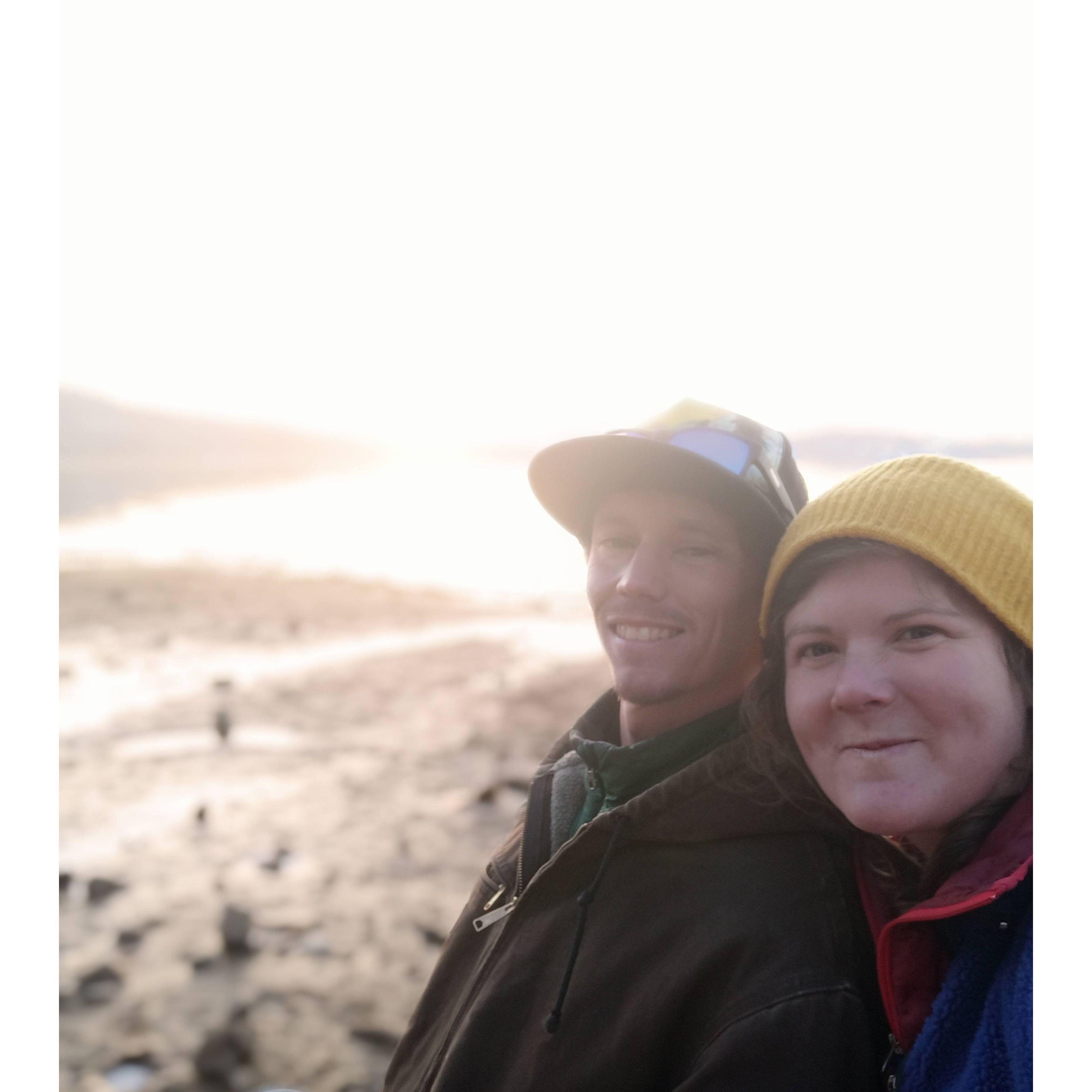 Our first photo together. At Secline beach in Tahoe where we spent many evenings '20
