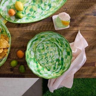 Check Melamine Serving Bowl