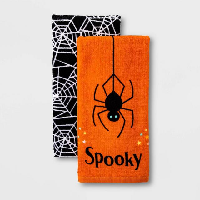2pk Spider/Web Halloween Terry Kitchen Towel - Hyde & EEK! Boutique™