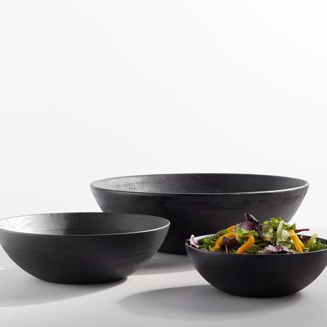 Chateau Acacia Wood Salad Bowl, Large (20") - Black