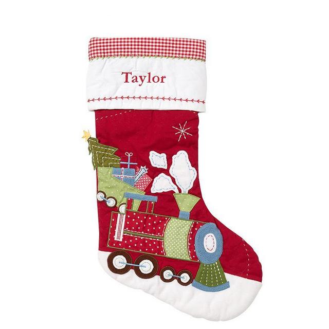 Train Quilted Christmas Stocking