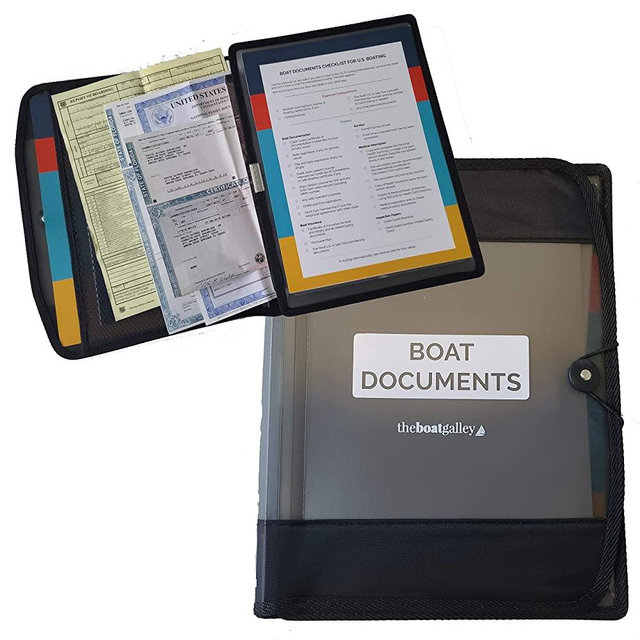 The Boat Galley Boat Documents Organizer and Holder - Expandable Case for Vessel Title, Registration, Insurance and More - US Boating and International Cruising