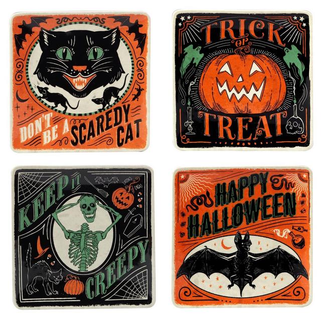 9" Earthenware Scaredy Cat Dessert Plates - Certified International