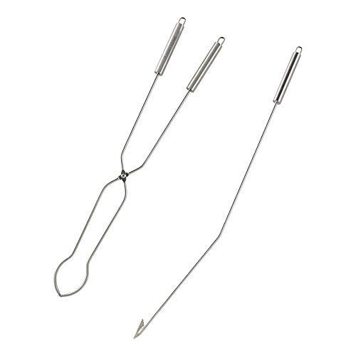 Solo Stove Fire Pit 36.5 inch Poker and 32 inch Grabber Set - Heavy Duty Stainless Steel Accessories | Outdoor Campfire Tongs and Stoker | Bonfire Log Tools | Fireplace Combo Set