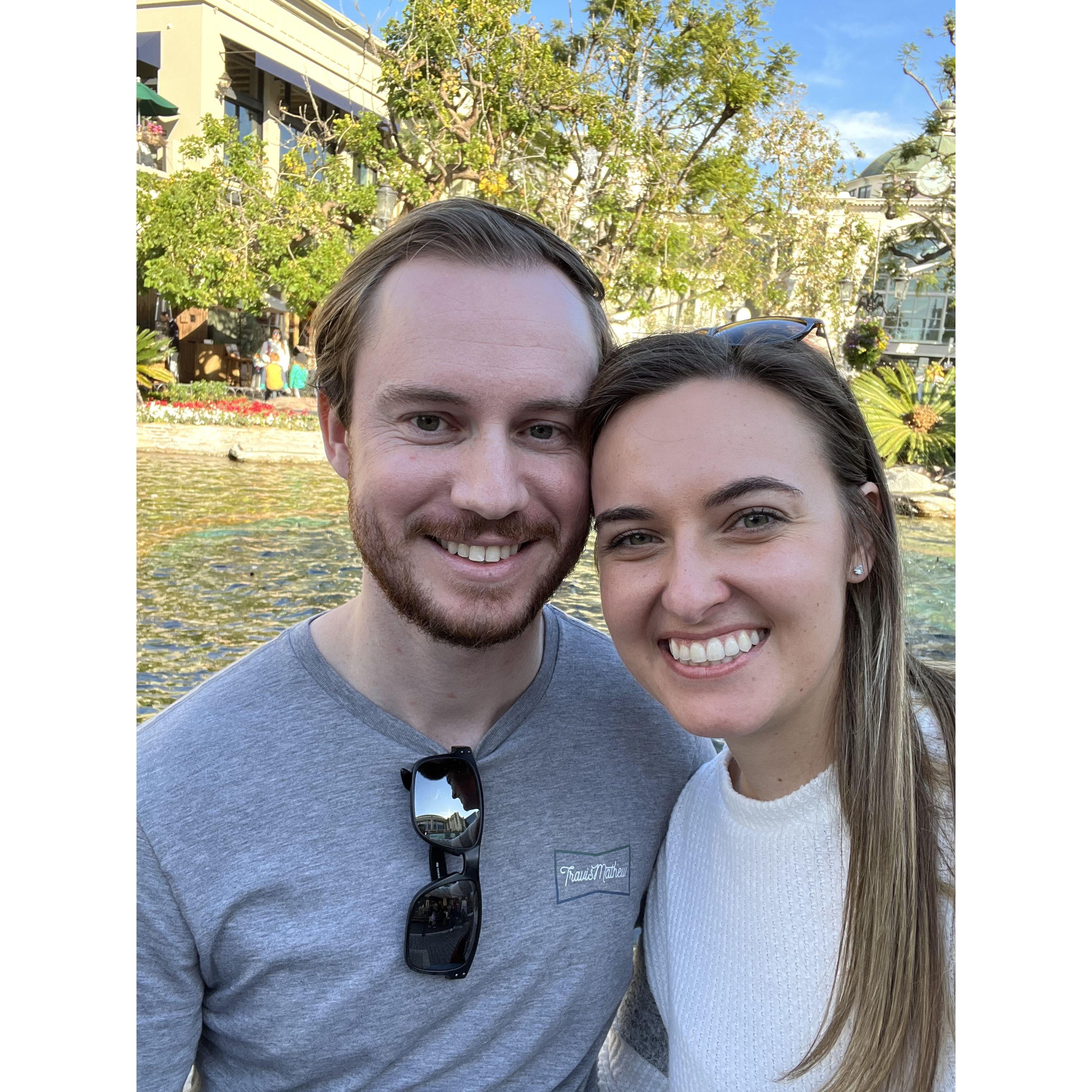Our first picture together at the Grove from James's first trip to LA!